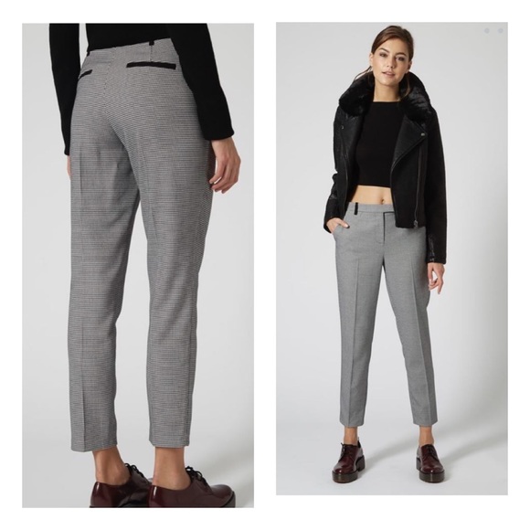 patterned ankle grazer trousers